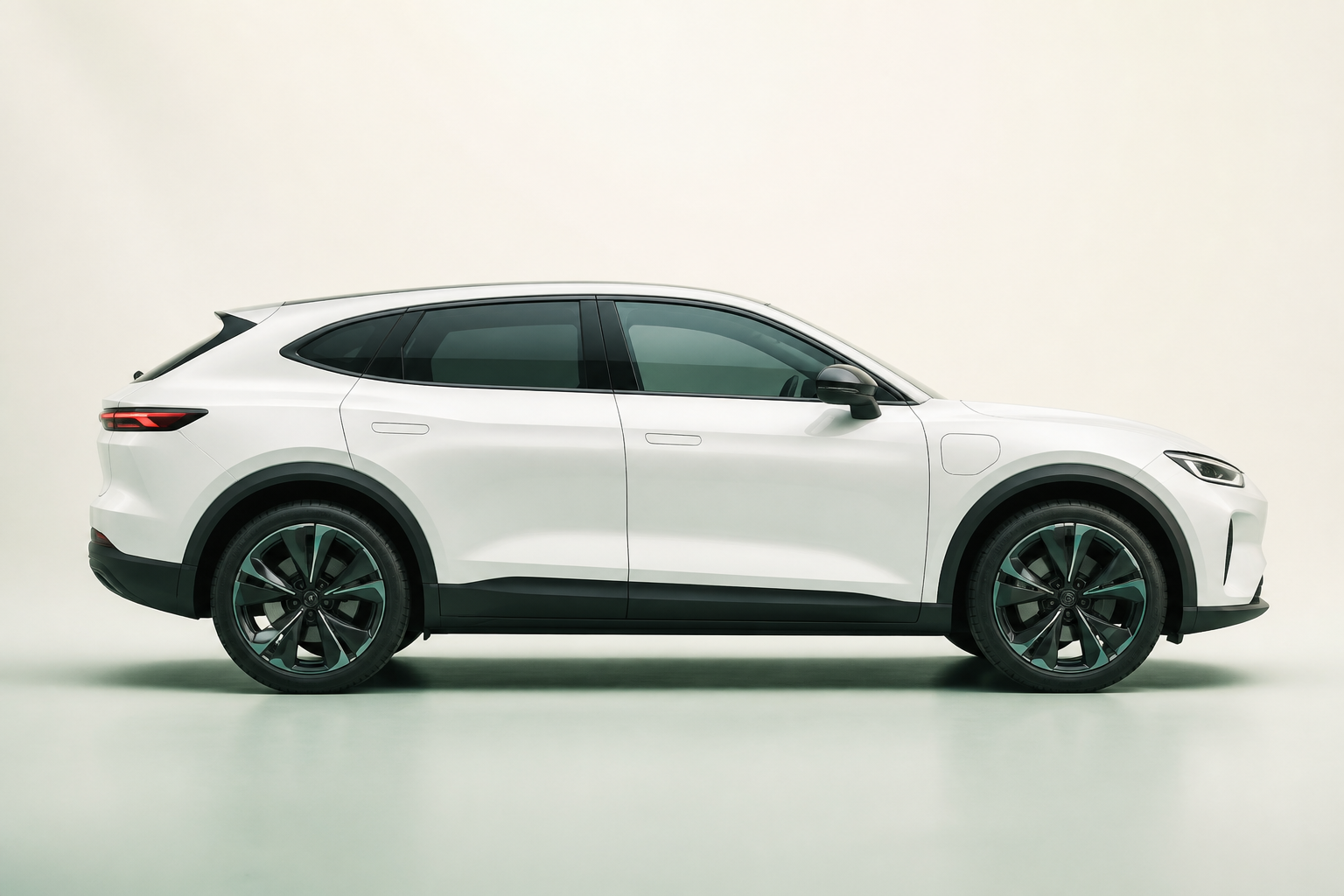 Modern electric vehicle shown from the side